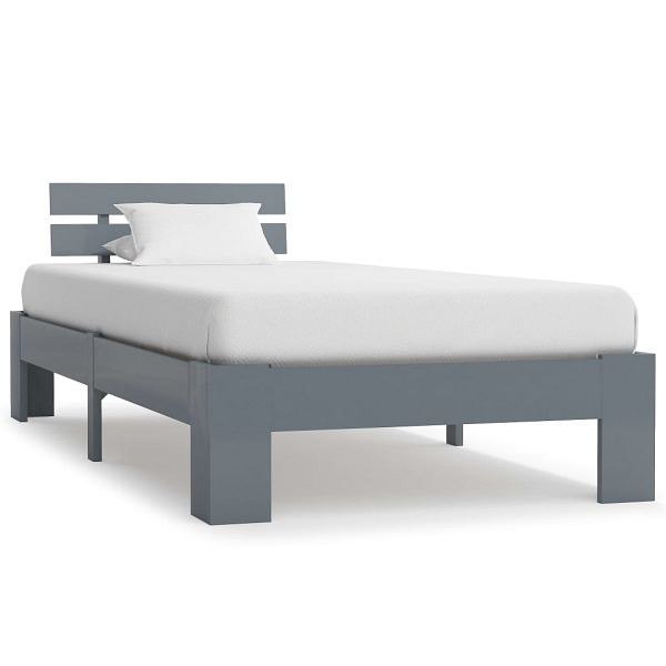 vidaXL Massivholzbett Grau Kiefer 100x200 cm, 283167, 8719883676500