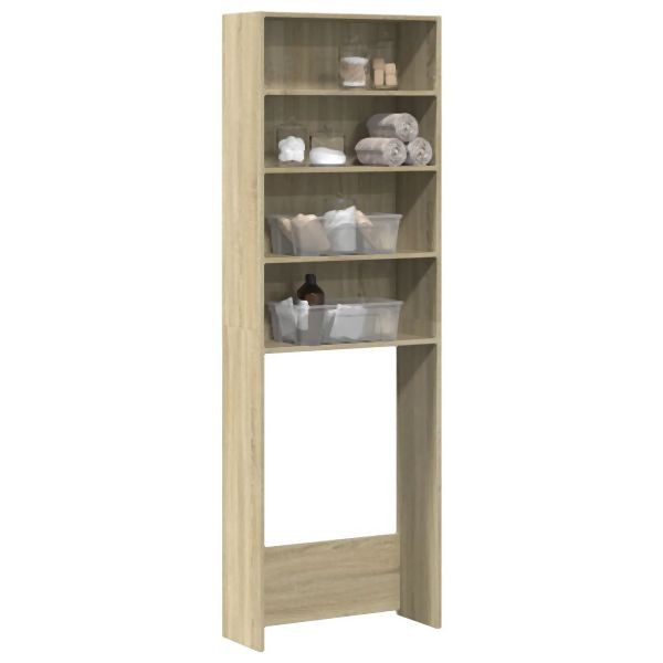 vidaXL Waschmaschinenregal Sonoma-Eiche 64x24x190 cm Holzwerkstoff, 849650