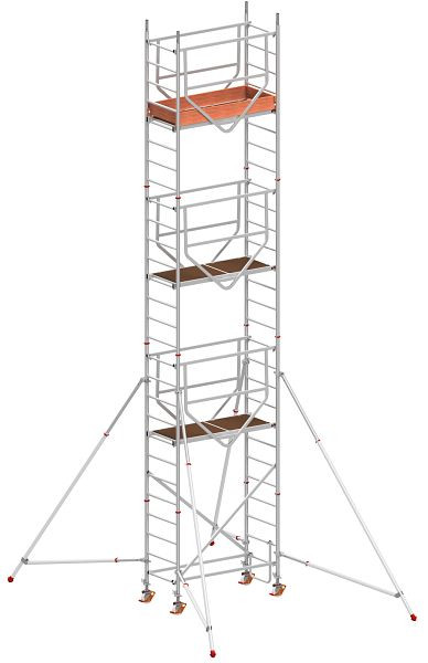 HYMER Fahrgerüst ADVANCED SAFE-T nach DIN EN 1004, Modul 1 + 2 + 3 + KIT, Rahmenteilbreite 0,72 m, Bühnenlänge 1,58 m, Reichhöhe 8,25 m, 707008