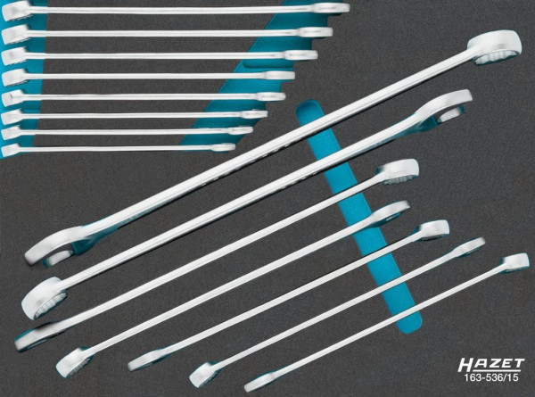 Hazet Ring-Maulschlüssel Satz, 15-teilig, 10 – 30, 163-536/15