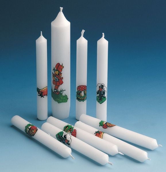 TIB Geburtstagskerzen - mit Glückmotiven, 10 Stück mit 1 Lebenslicht, 110334