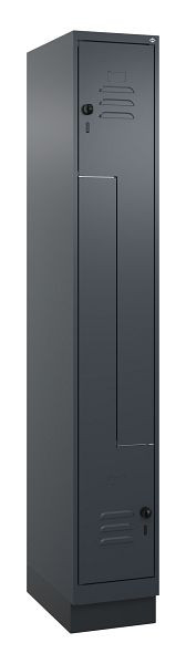 C+P Z-Spind Classic PLUS, C Z-Spind, Classic PLUS, Sockel, 2 Abteile, 1950x300x500mm, 7016/7016, Drehriegel, 080023-102 S10012