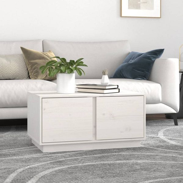 vidaXL Couchtisch Weiß 80x50x40 cm Massivholz Kiefer, 814420