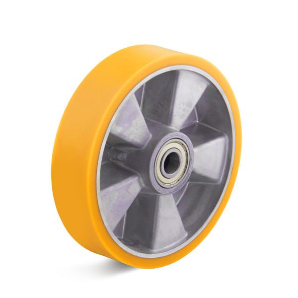 Torwegge Polyurethanrad, Tragfähigkeit 800 kg, Rad-Ø 250 mm, Radbreite 50 mm, Achsloch-Ø 25 mm, Nabenlänge 60 mm, Radlagerung Kugellager, 0049647