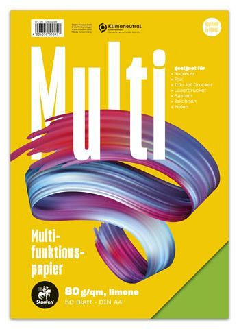 Staufen Multifunktionspapier 7X PLUS - A4, 80 g/qm, limone, 50 Blatt, 734051099