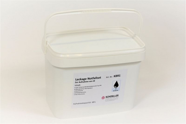 Schoeller Öl-Notfallset, Tragbare Notfallbox mit Griff, blau, Aufnahme 300 Liter, KBR1