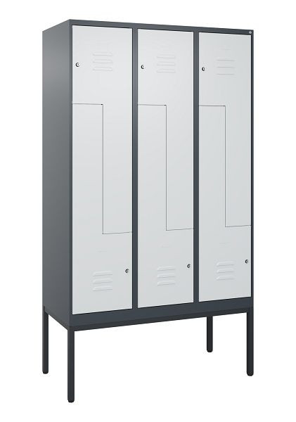 C+P Z-Spind Classic PLUS, Gestell, 6 Abteile, 2120x1200x500mm, 7016/7035, Zylinderschlösser, 0800337-326 S10028