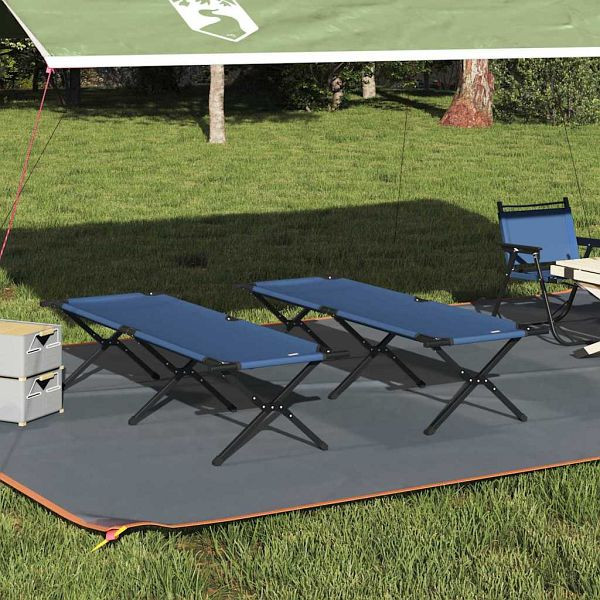 vidaXL Klapp Schlafbett fürs Camping 2 Stück Blau Oxford Stoff, 42003180