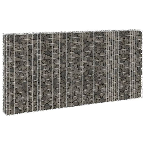 vidaXL Gabionenwand mit Abdeckung Verzinkter Stahl 300x30x150 cm, 147822