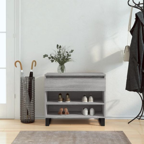 vidaXL Schuhregal Grau Sonoma 70x36x60 cm Holzwerkstoff, 831450