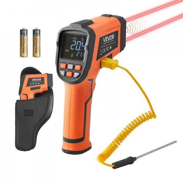 VEVOR Infrarot Thermometer -30°C bis 1600°C, Digital, LCD, Typ-K-Thermoelement, Dual-Laser, für Industrie & Kochen, HWCWQSJGWJB5T99DM001V9