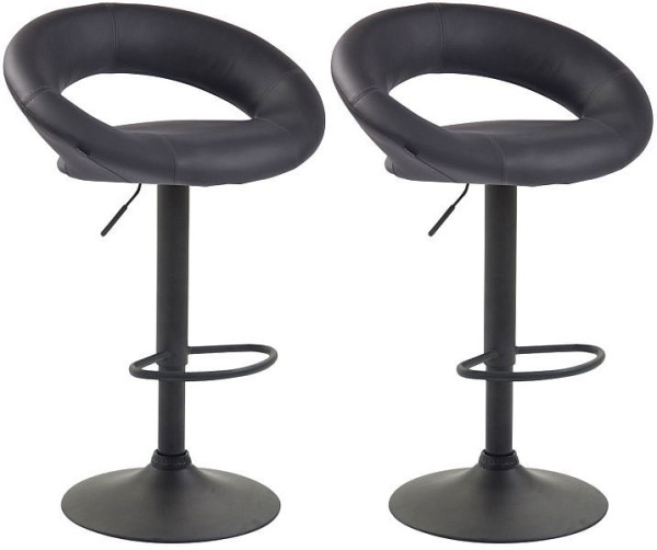 CLP Barhocker Olinda Kunstleder schwarz, grau, VE: 2 Stück, 320299