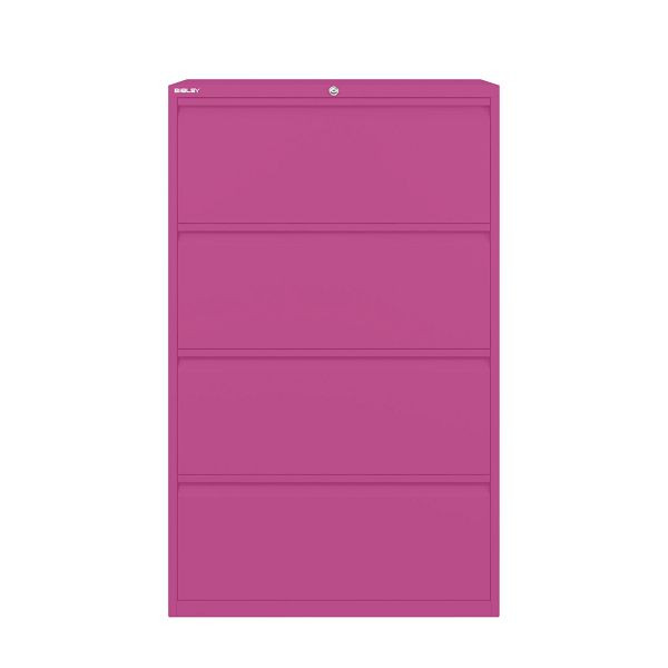 Bisley Essentials Schubladenschrank, Höhe 1300-1324 mm, 681 fuchsia, YESF0813681