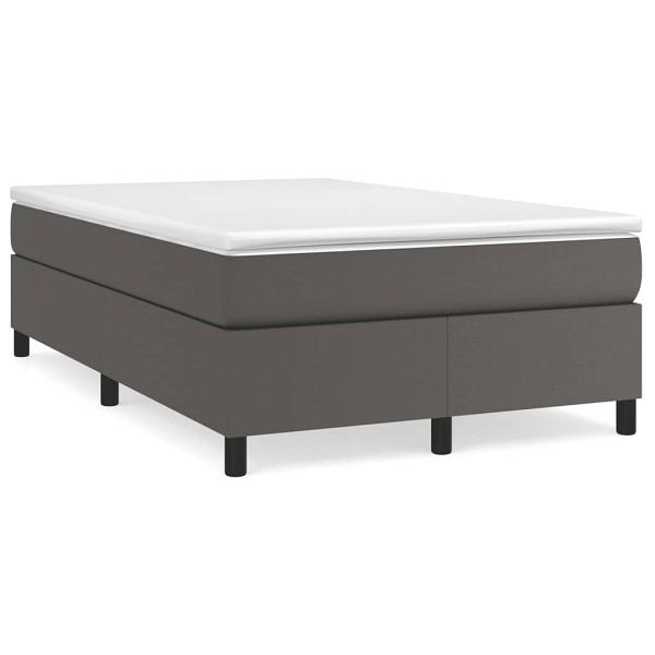vidaXL Boxspringbett mit Matratze Grau 120x190 cm Kunstleder, 3269701