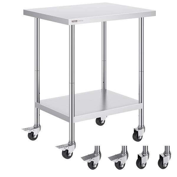 VEVOR Arbeitstisch Küchentisch Zubereitungstisch Rollbar 610x762mm Gastro, CFBXGGZTLCDJJ9OZ0V0