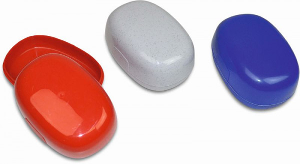 Nölle Seifendose Kunststoff, 10,5 cm x 7,5 cm x 4 cm, farbig sortiert, VE: 12 Stück, 22005916