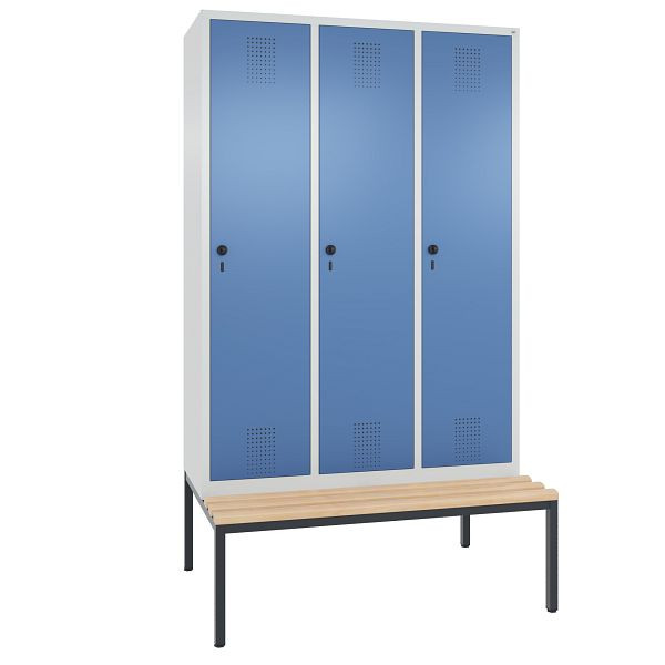 C+P Spind Evolo, 3 Abteile, H2090xB1200xT815 mm, Grau/Fernblau, 48050-32 S10022