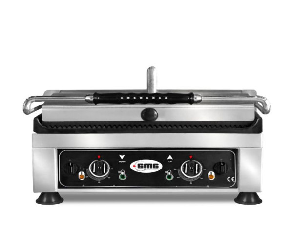 GMG Kontaktgrill - Oben & unten Gerillt - mit Grillplatten aus Gusseisen, Fettauffangschale und Temperaturregelung 50° - 300° C, KG4060E