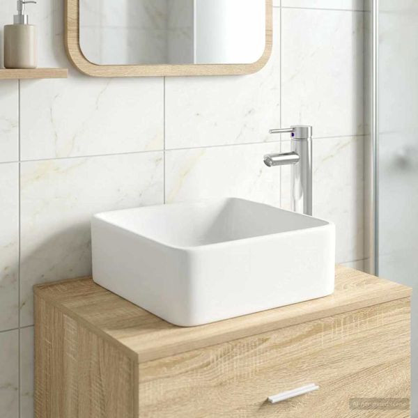vidaXL Waschbecken fürs Badezimmer Chrom 36,5 x 36,5 x 13 cm Metall, 890250