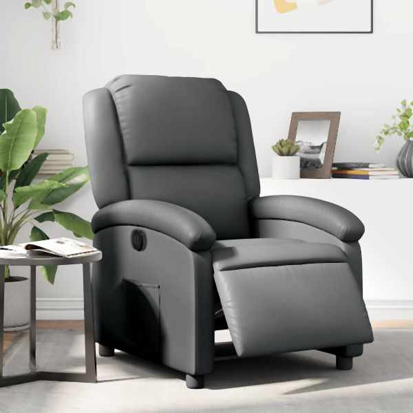 vidaXL Relaxsessel Elektrisch Grau Kunstleder, Füllung: Schaumstoff, 3204215