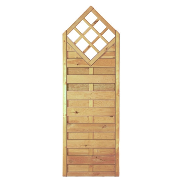 T&J Gotik-Massiv-Karo 60 x 180/150 cm, Rahmen 45/45 mm, kdi grün, Lamellen geriffelt & geschraubt, 14132