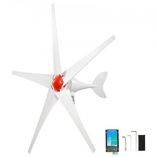 VEVOR 800W 12V Windkraftanlage mit MPPT & PWM, 5 Rotorblätter, 3-Phasen-Wechselstrom, IP67, Wind- & Solar-Hybridregler, FSSFLWLFDJMP69SHY001V9