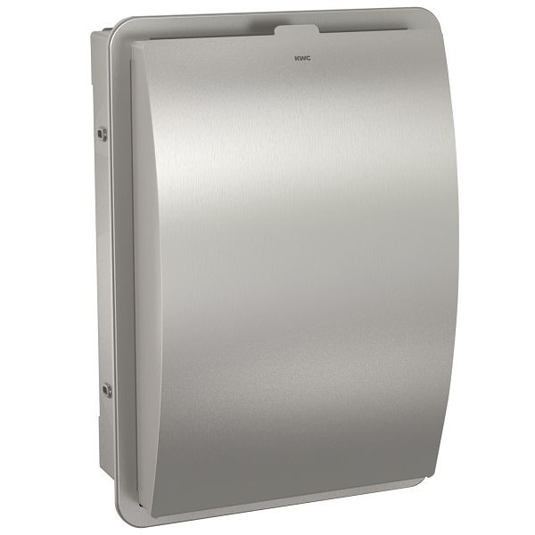 KWC Hygieneabfallbehälter, STRATOS, Edelstahl, Unterputzmontage, 232x331x134 mm, gebogene Front, Fassungsvermögen zirka 3,8 l, 3600008913