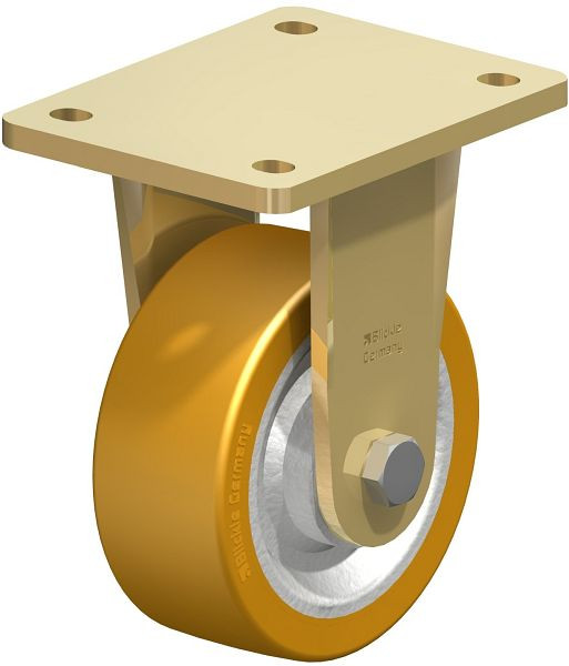 Blickle BS-SETH 125K Stahlgeschweißte Schwerlast-Bockrolle, Blickle Extrathane®, Hellbraun, 45617