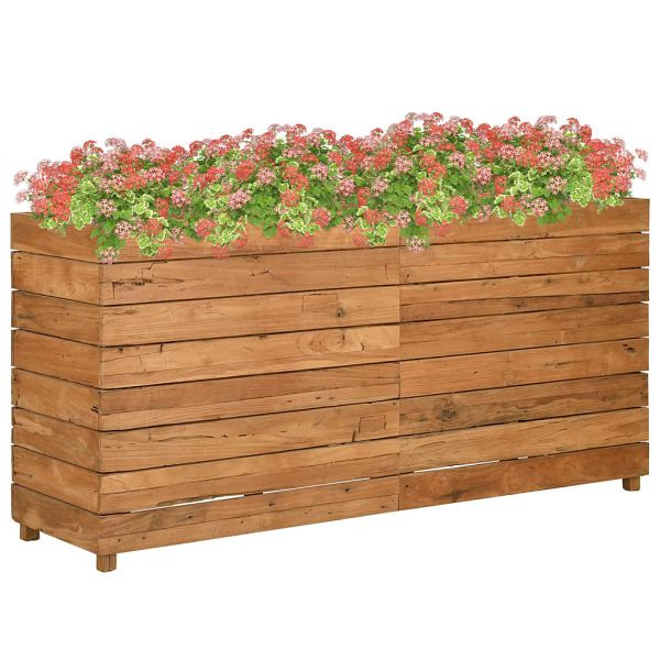 vidaXL Hochbeet 150x40x72 cm Teak Altholz und Stahl, 47429