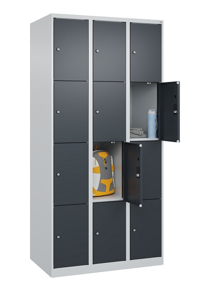 C+P Schließfachschrank Evolo PLUS, 12 Fächer, 1850x900x500mm, 7035/7016, 049000-304 S10012