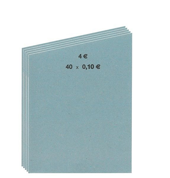 INKiESS Handrollpapier 50 Blatt 0,10 Euro blau, VE: 5 Stück, 90876350101099