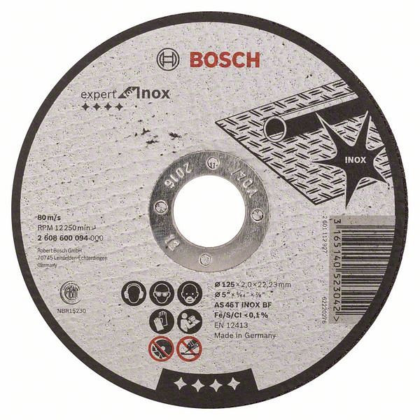Bosch Trennscheibe gerade Expert for Inox AS 46 T INOX BF, 125 mm, 2 mm, VE: 25 Stück, 2608600094