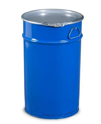 DENIOS Stahl-Deckelfass, 60 Liter, innen roh, UN-Zulassung, 266150