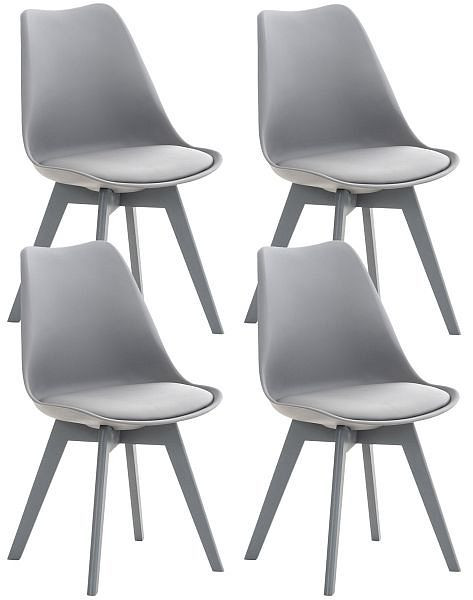 CLP 4er Set Stuhl Linares Kunststoff, grau/grau, 316833