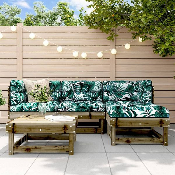 vidaXL 5-teilig Garten-Lounge-Set Kiefernholz Imprägniert, 3186171