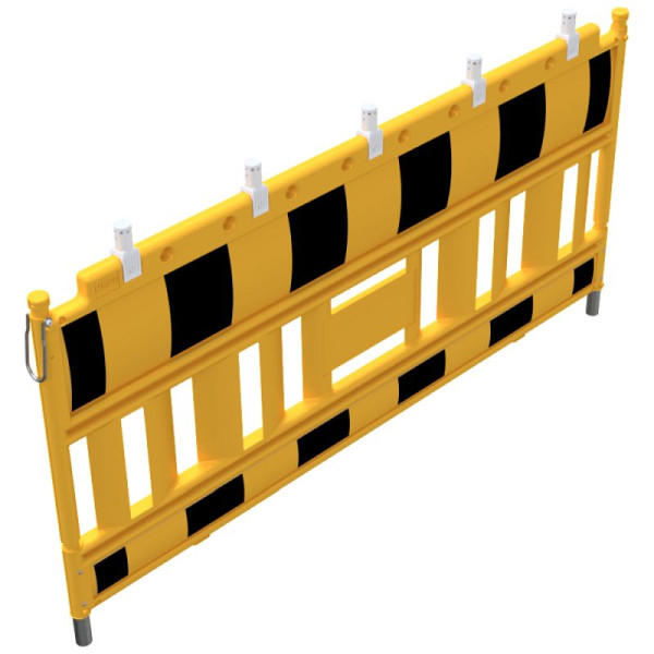 Stein HGS Schrankenzaun -Euro2-, gelb mit schwarz-gelber Folie, mit Lampenadapter / 16 kg, 33420ka-i