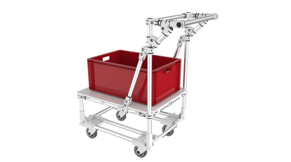 TRILOGIQ Handwagen, 875 x 550 x 1000 mm, Handlauf waagrecht, 20771-01