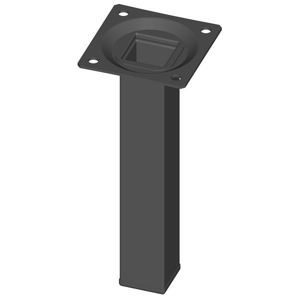 Element System STAHLROHRFUSS, LOSE, 25X25, M10, 150 mm, SCHWARZ, VE: 4 STÜCK, 11101-00010