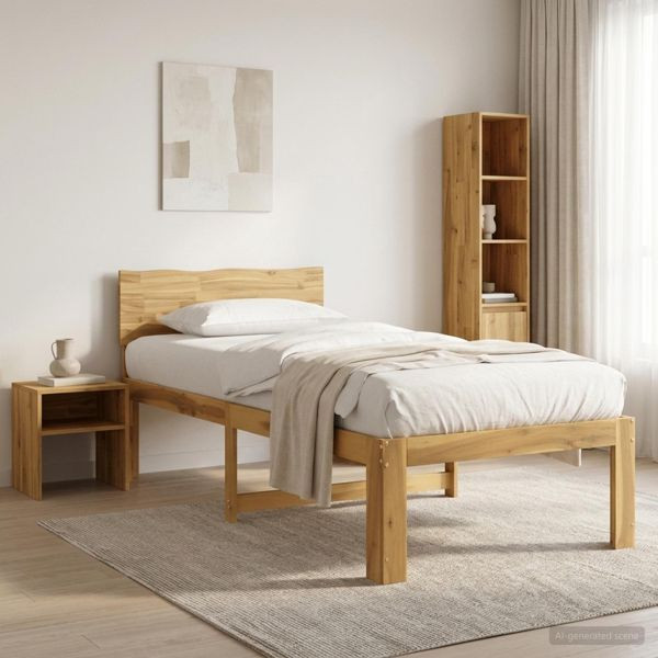 vidaXL Einzelbettgestell mit Kopfteil ROSTOCK Weiß 90 x 200 cm, 903457