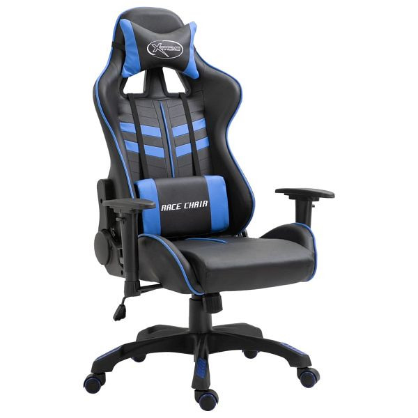vidaXL Gaming-Stuhl Blau Kunstleder, Polsterung: 30 x 18 x 5 cm (L x B x T), 20192