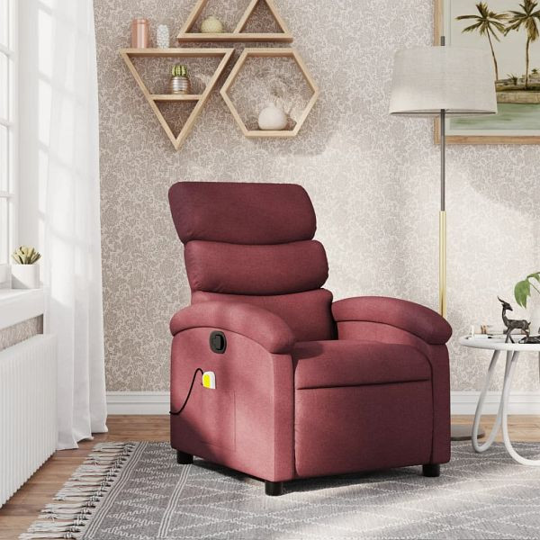 vidaXL Massagesessel Weinrot Stoff, Top-Qualität, 371704