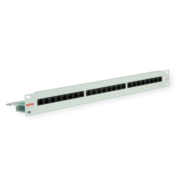 ROLINE Kategorie 6 (Class E) 19"-Patchpanel, 24P, ungeschirmt, lichtgrau, 26.11.0355