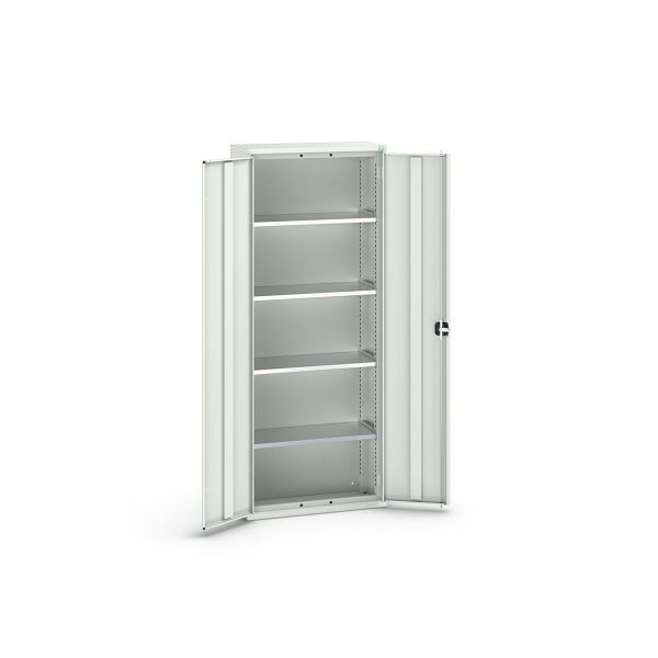 bott verso Flügeltürschrank, mit 4 Fachböden, BxTxH: 800 x 350 x 2000 mm, Lichtgrau / Lichtgrau, 16926119.16