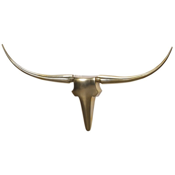 Wohnling Wanddekoration Geweih Bull L 125 cm Aluminium golden, WL1.391