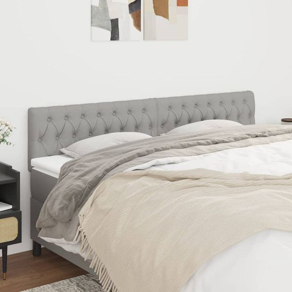 vidaXL Kopfteile 2 Stück Hellgrau 90x7x78/88 cm Stoff, 346368