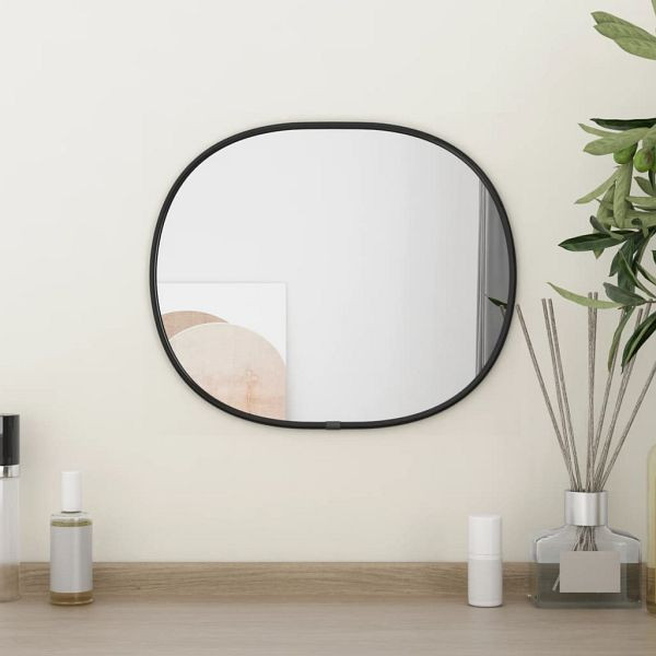 vidaXL Wandspiegel Schwarz 30x25 cm, Glas, PVC, praktisch, 348221