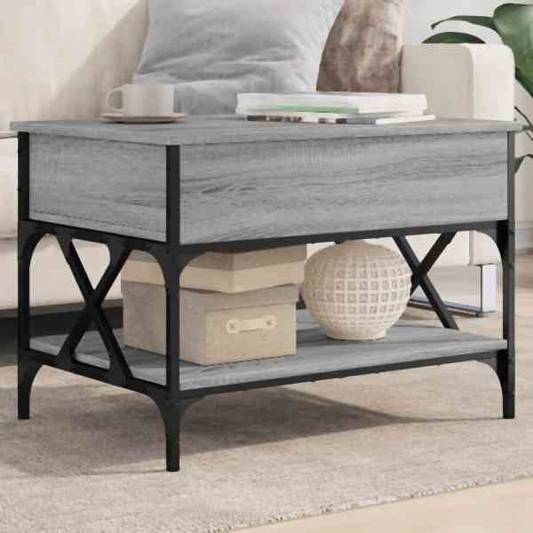 vidaXL Couchtisch Grau Sonoma 70x50x50 cm Holzwerkstoff und Metall, 845354
