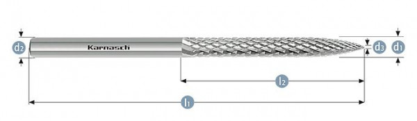 Karnasch Frässtift Reifenreparatur 3,0x25x3x50 HP-3, VE: 5 Stück, 114070100