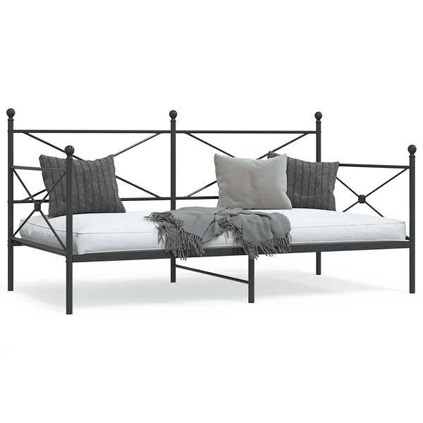 vidaXL Tagesbett ohne Matratze Schwarz 100x200 cm Stahl, 4104670