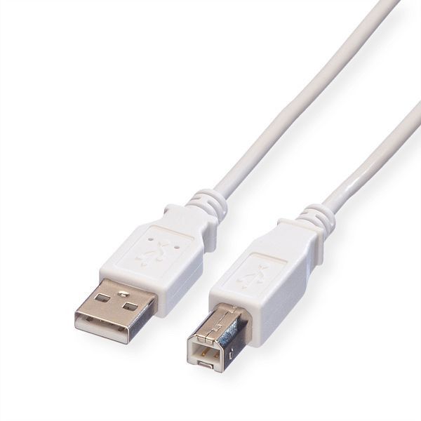VALUE USB 2.0 Kabel, Typ A-B, weiß, 1,8 m, 11.99.8819